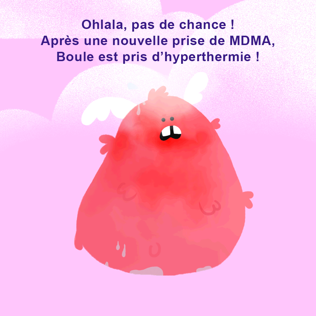 Choix 2 : Ohlala, pas de chance ! Après une nouvelle prise de MDMA, Boule est pris d’hyperthermie !